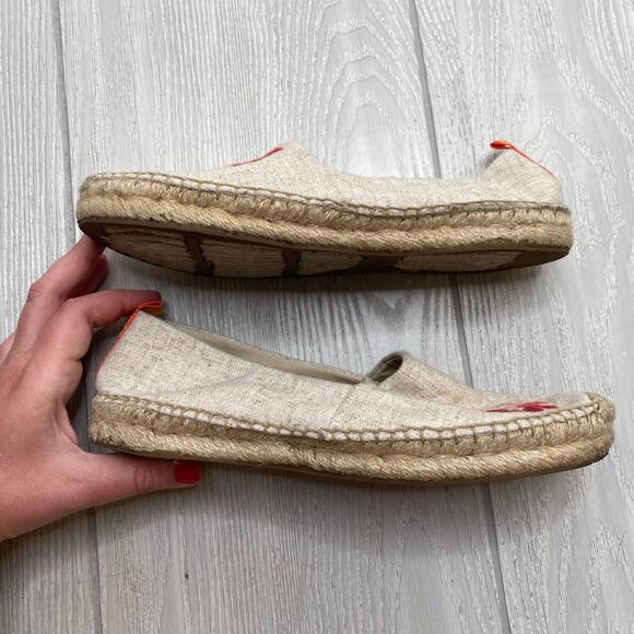 Vera Bradley Women's The Dune Tan Floral Embroidered Espadrille Slip On Flats 9 - Picture 8 of 8